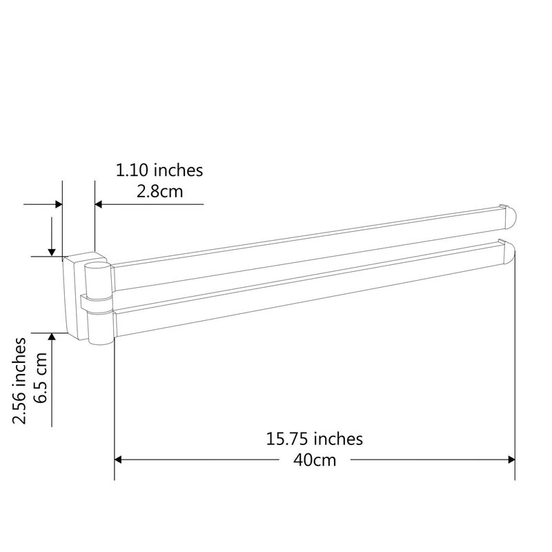 BGL Swivel Towel Bar Brushed Nickel,Two Arms Wall Mount Towel Hanger Holder for Bathroom Organizer - Image 5